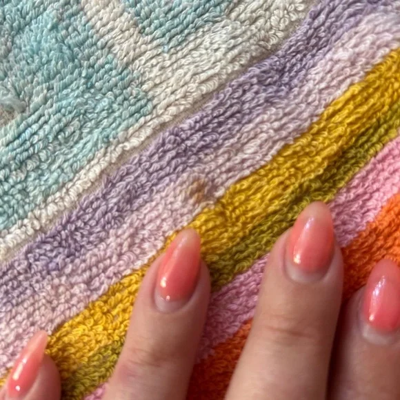 Vintage 60s 70s Striped Cotton Hand Towel – Mid-Century Geometric Design - Picture 3 of 5